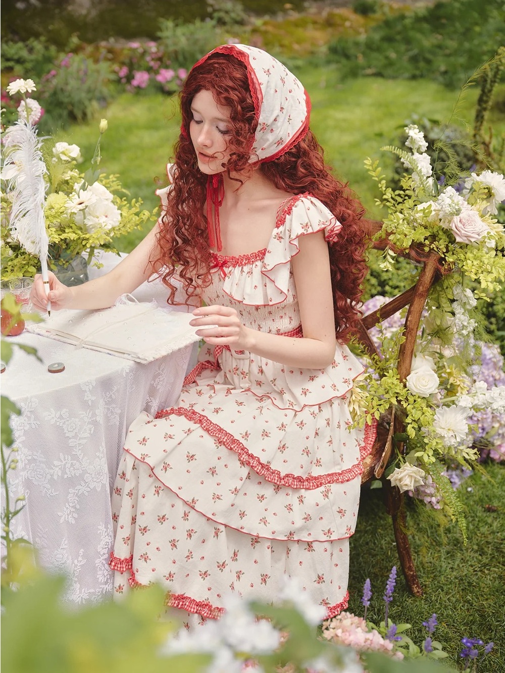 NEW LaceMade Red Hood Maiden Dress Size S - Picture 3 of 13